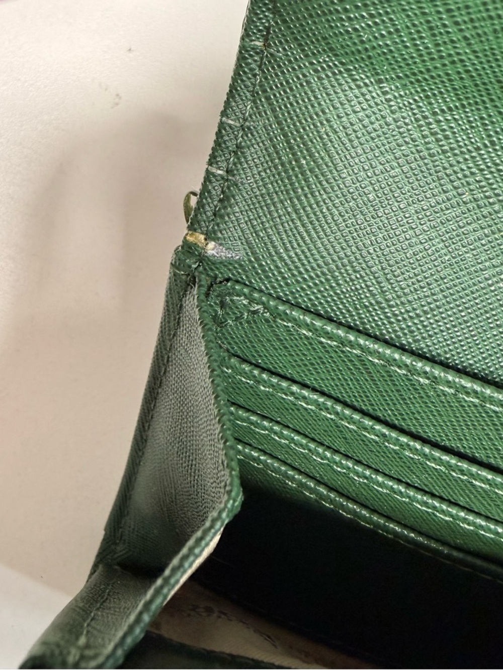 Michael Kors Dark Green Saffiano Leather Continental Wallet with Gold Logo - Picture 8 of 8